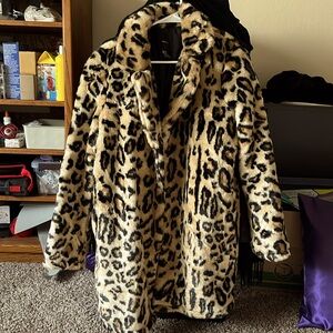 Cheetah leopards print coat Forever 21 SZ M